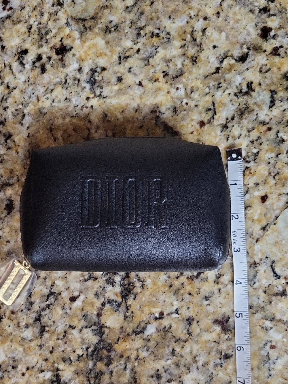 Dior Black Embossed Small Cosmetic Pouch - Picture 10 of 10